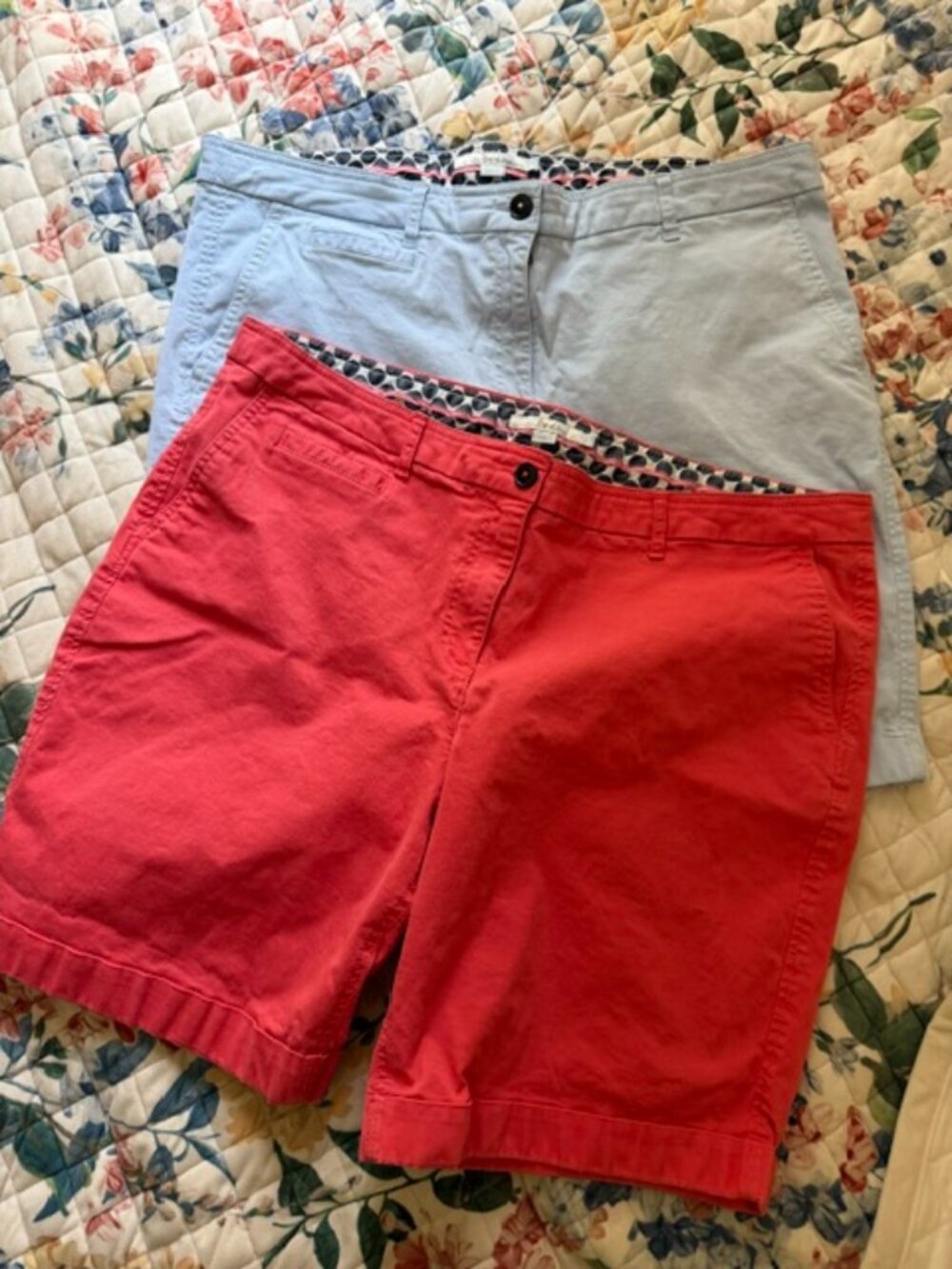 Boden Two Pairs of Women's Shorts- Rose Red and Light Blue- size 14